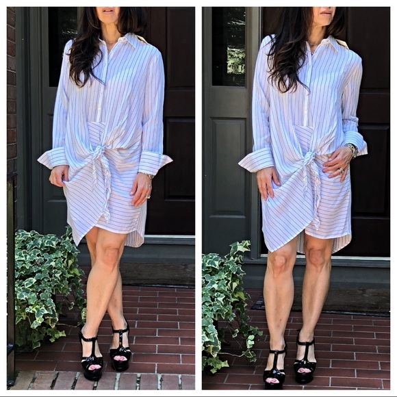 ✨LAST ONES WAS 38$✨Tie knot  striped Shirt dress - Picture 6 of 6